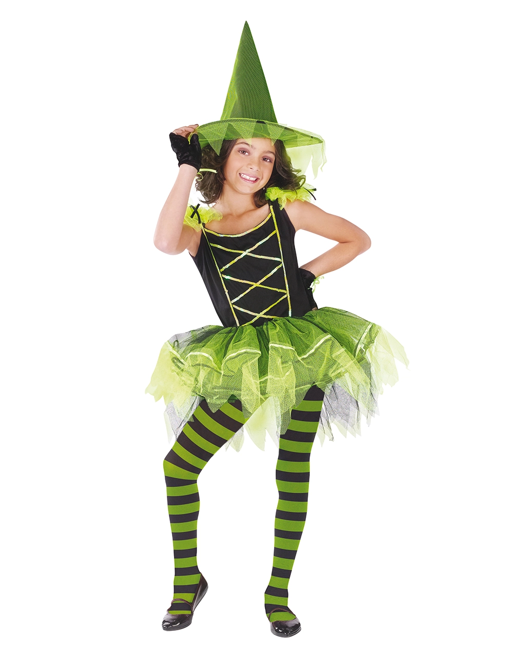 Ballerina Hexe Kinderkostüm Schwarz-grün