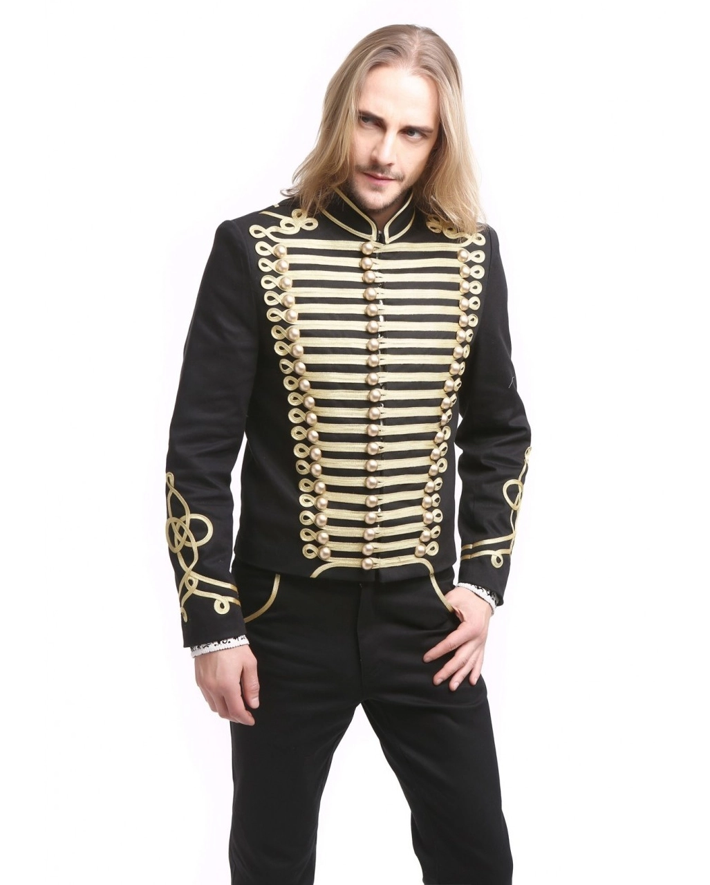 Gothic Parade Jacke Schwarz Gold – Bild 2