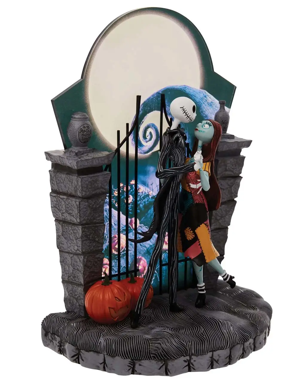 Jack & Sally Am Tor Figur Mit LED 22cm – Bild 3
