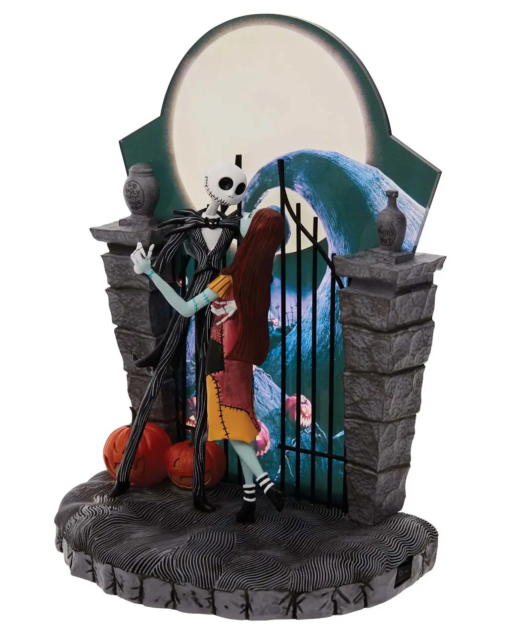 Jack & Sally Am Tor Figur Mit LED 22cm – Bild 4
