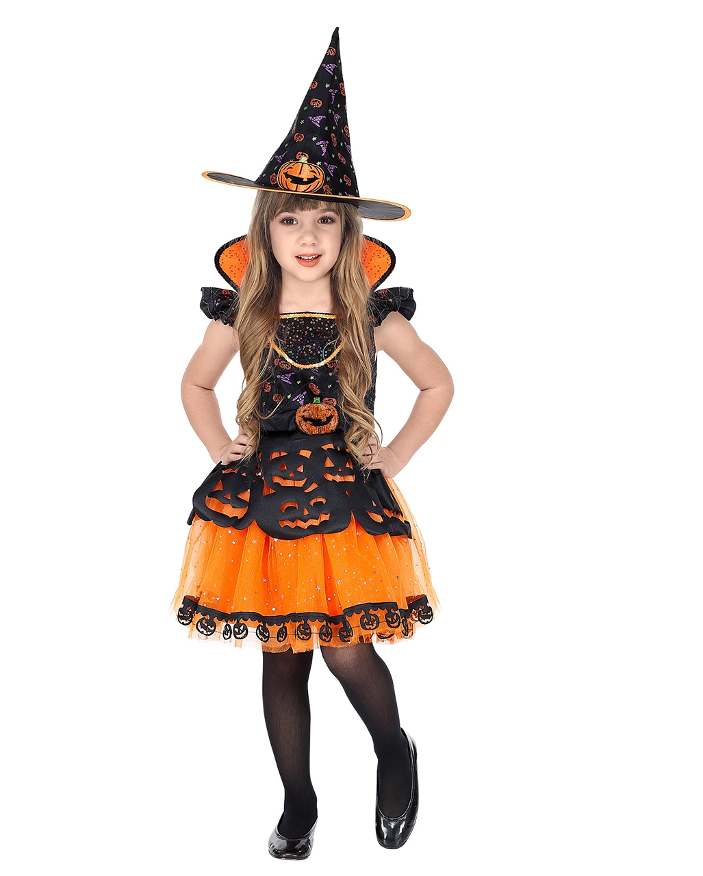 Kürbishexe Kinderkostüm