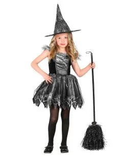 Schimmernde Spinnenhexe Kinderkostüm