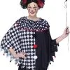 Schwarz Weißer Clowns Poncho One Size