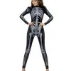 Skelett Catsuit Schwarz