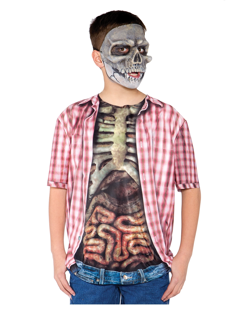 Skelett Eingeweide Kinder T-Shirt