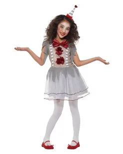 Vintage Horror-Clown Mädchen Kostüm