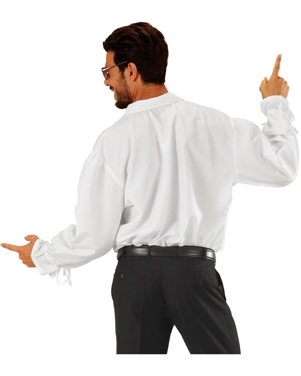 Weißes Rüschenhemd Mit Knöpfen – Bild 3