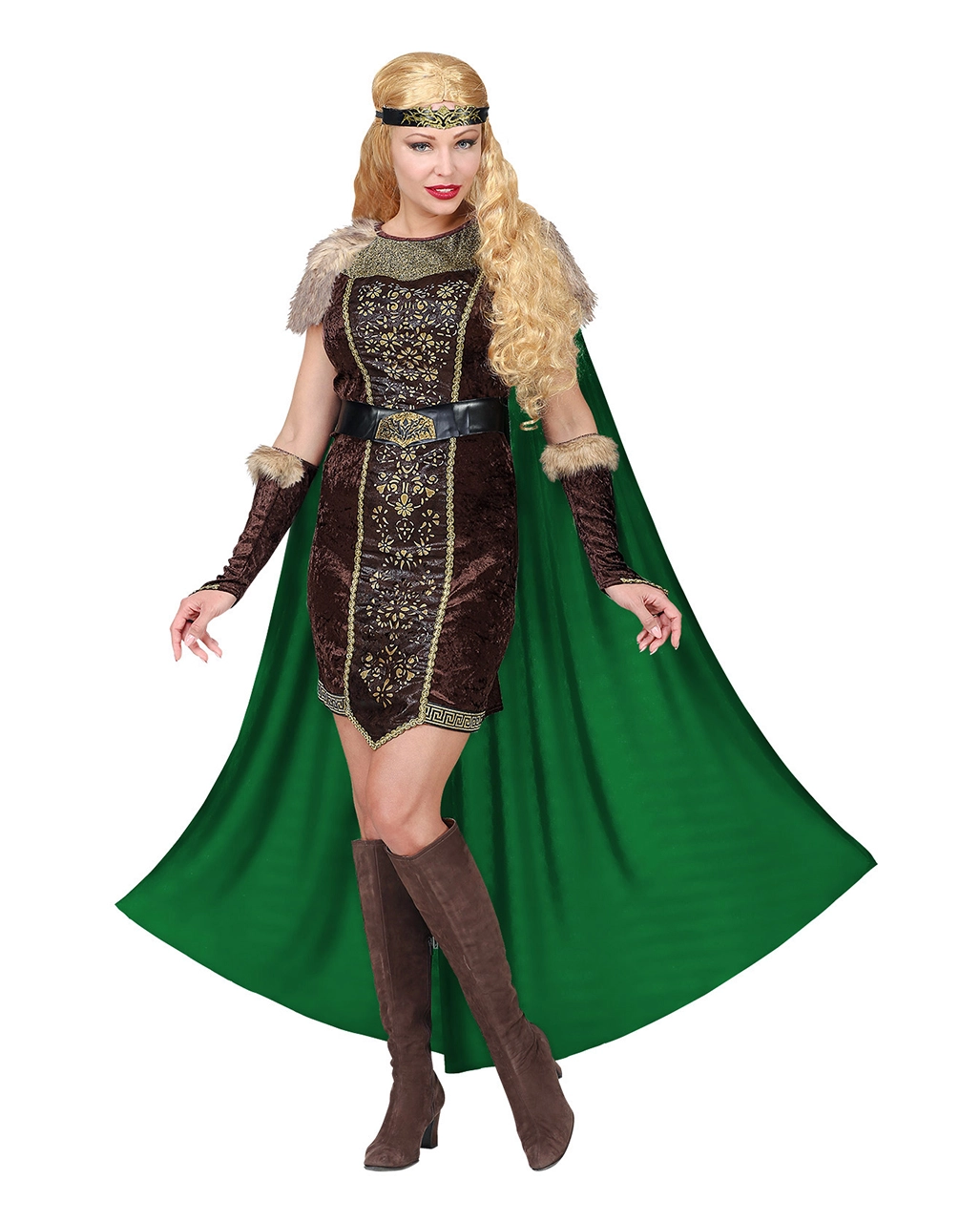Wikingerin Damenkostüm Mit Umhang