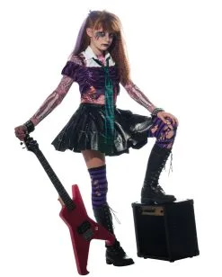 Zombie Punk Rocker Girl Kinderkostüm